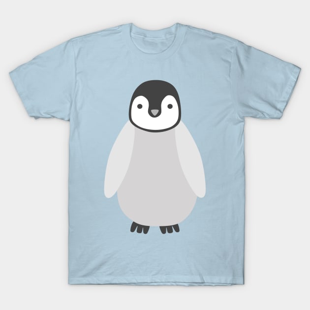 Penguin Chick (blue background) T-Shirt by elrathia